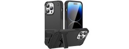 For Apple iPhone 14 6.1" Thunder Kickstand Hybrid Case Cover - Grey