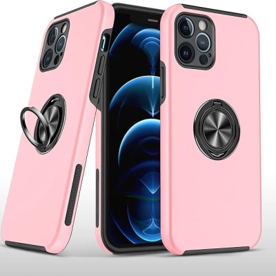 For Apple iPhone 11 Pro MAX (XI6.5) CHIEF Oil Painted Magnetic Ring Stand Hybrid Case Cover - Pink