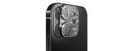 For Apple iPhone 11 Pro/11 Pro Max Diamond Bling Camera Lens Full Tempered Glass - Black