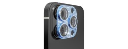 For Apple iPhone 11 Pro/11 Pro Max Diamond Bling Camera Lens Full Tempered Glass - Blue