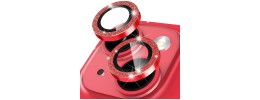 For Apple iPhone 11 Pro/11 Pro Max Diamond Bling Camera Lens Full Tempered Glass - Red