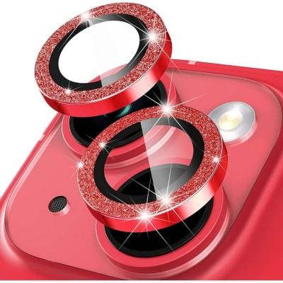 For Apple iPhone 11 Pro/11 Pro Max Diamond Bling Camera Lens Full Tempered Glass - Red