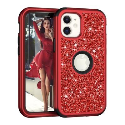 For Apple iPhone 11 Pro MAX (XI6.5) SPLENDID Glitter BOW Design TPU Case Cover - Red