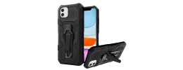 For Apple iPhone 11 Pro MAX (XI6.5) Alien Design Shockproof Kickstand Magnetic Hybrid Case Cover - Black