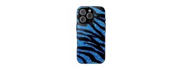 For Apple iPhone 11 Pro MAX (XI6.5) Bling Animal Design Glitter Hybrid Case Case - Blue Zebra