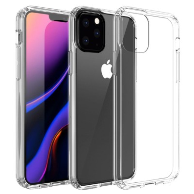 For Apple iPhone 11 Pro MAX (XI6.5) Clear Transparent Hybrid Case Cover - Clear PC + Clear TPU