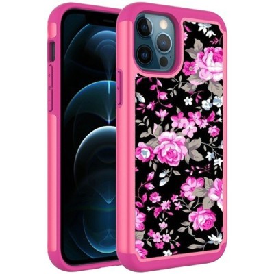 For Apple iPhone 11 Pro MAX (XI6.5) Exotic ShockProof Design Hybrid Case Cover - Blooming Rose