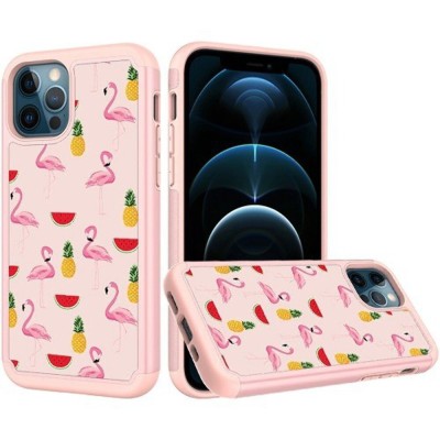 For Apple iPhone 11 Pro MAX (XI6.5) Exotic ShockProof Design Hybrid Case Cover - Exotic Flamingo