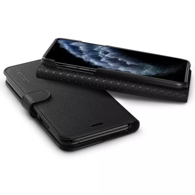 For Apple iPhone 11 Pro MAX (XI6.5) PU Leather Window Flap Case with Cover - Black