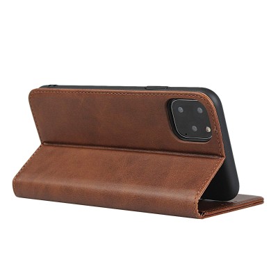 For Apple iPhone 11 Pro MAX (XI6.5) Premium Wallet MultiCard Holder Money Zipper With Magnetic Flap - Brown