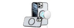 For Apple iPhone 11 Pro MAX (XI6.5) Utter Tough Metal Ring Movable Camera Window Hybrid Case Cover - Gray
