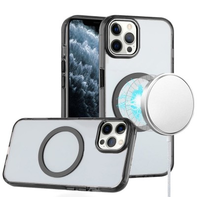 For Apple iPhone 11 Pro MAX (XI6.5) Utter Tough Metal Ring Movable Camera Window Hybrid Case Cover - Gray