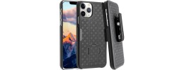 For Apple iPhone 11 Pro MAX (XI6.5) V 3in1 Combo Kickstand Holster Cover Case - Black