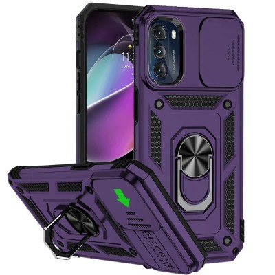 For Apple iPhone 11 Pro MAX (XI6.5) Well Protective Magentic Ring Stand Camera Protective Cover Case - Purple