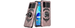 For Apple iPhone 11 Pro MAX (XI6.5) Robotic Hybrid with Magnetic Ring Stand Case Cover - Rose Gold