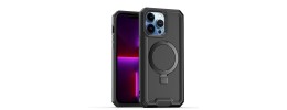 For Apple iPhone 11 (XI6.1) Aligned [Magnetic Circle] Kickstand Tough Strong ShockProof Hybrid - Black