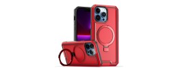 For Apple iPhone 11 (XI6.1) Aligned [Magnetic Circle] Kickstand Tough Strong ShockProof Hybrid - Red