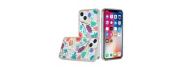 For Apple iPhone 11 (XI6.1) Beautiful 3in1 Floral Epoxy Design Hybrid Case Cover - D
