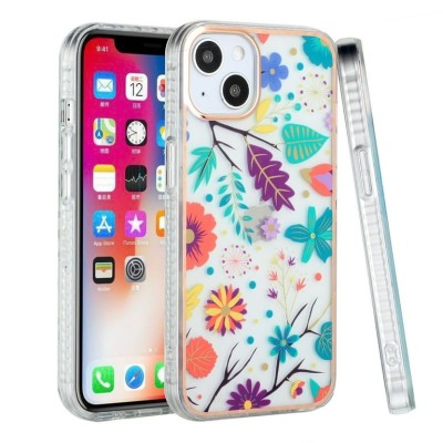 For Apple iPhone 11 (XI6.1) Beautiful 3in1 Floral Epoxy Design Hybrid Case Cover - G