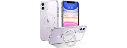For Apple iPhone 11 (XI6.1) CHIEF Oil Painted Magnetic Ring Stand Hybrid Case Cover - Silver