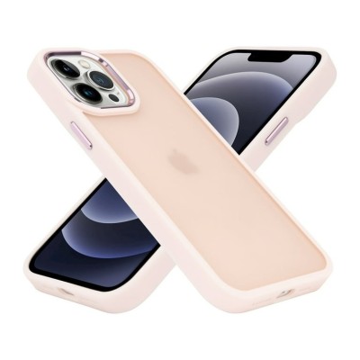 For Apple iPhone 11 (XI6.1) Classy Slick Chromed Around Hybrid Case Cover - Light Pink