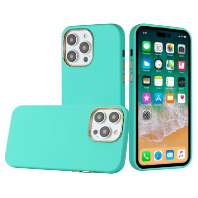For Apple iPhone 11 (XI6.1) Classy Slick Chromed Around Hybrid Case Cover - Teal