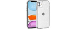 For Apple iPhone 11 (XI6.1) Glitter Ultra Thick 3mm Transparent Hybrid Case Cover - Clear