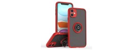 For Apple iPhone 11 (XI6.1) Lone Unique Magnetic Ring Stand Hybrid - Red