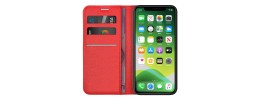 For Apple iPhone 11 (XI6.1) Luxury Wallet Card ID Zipper Money Holder Case Cover - Red