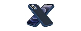 For Apple iPhone 11 (XI6.1) Mighty Zinc Oil Kickstand with UV Oil Premium Material Hybrid - Dark Blue