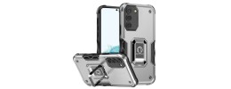 For Apple iPhone 11 (XI6.1) OPTIMUM Magnetic Ring Stand Hybrid Case Cover - Silver