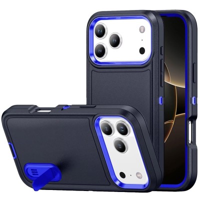For Apple iPhone 11 (XI6.1) PEAK 3in1 Toughest Hybrid with Stand Cover Case - Black/Blue