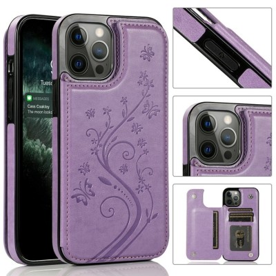 For Apple iPhone 11 (XI6.1) PU Leather Window Flap Case with Cover - Dark Purple