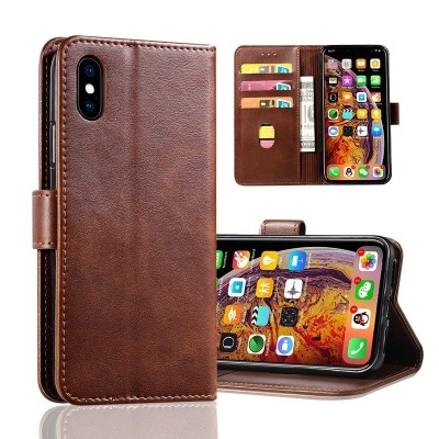 For Apple iPhone 11 (XI6.1) PU Leather Window Flap Case with Cover - Tan