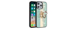 For Apple iPhone 11 (XI6.1) Passion Square Hearts Diamond Glitter Ornaments Engraving Case Cover - Garden Butterflies Teal