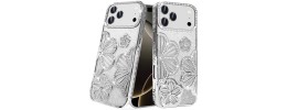 For Apple iPhone 11 (XI6.1) Passion Square Hearts Diamond Glitter Ornaments Engraving Case Cover - Good Luck Floral White