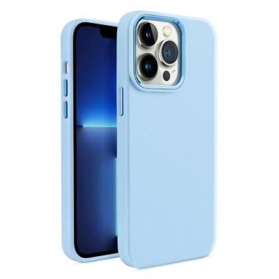 For Apple iPhone 11 (XI6.1) Premium LIQUID Silicone with Metal Buttons and Camera Edges Case Cover - Light Blue