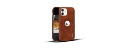 For Apple iPhone 11 (XI6.1) Premium PU Leather Square Heart Hybrid Case - Brown