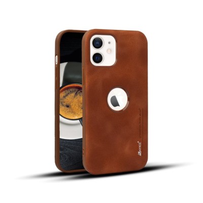 For Apple iPhone 11 (XI6.1) Premium PU Leather Square Heart Hybrid Case - Brown