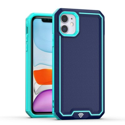 For Apple iPhone 11 (XI6.1) Rank Tough Strong Modern Fused Hybrid Case Cover - Blue