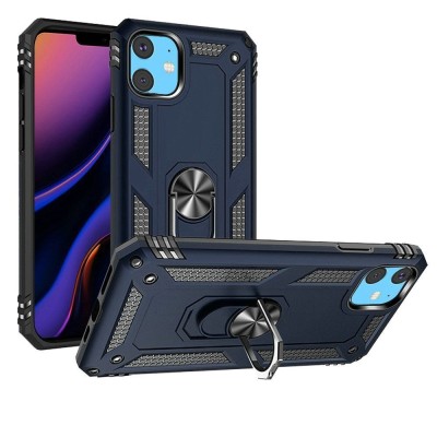 For Apple iPhone 11 (XI6.1) Robust Magnetic Kickstand Hybrid Case Cover - Blue