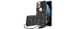 For Apple iPhone 11 (XI6.1) SQUARE Passion Glitter Diamond Ring Stand Case Cover - BLACK CHROME D