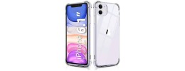 For Apple iPhone 11 (XI6.1) Shatterproof Transparent Cross Stripes Design Thick TPU Case Cover - Clear