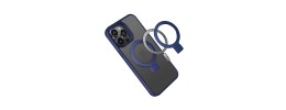 For Apple iPhone 11 (XI6.1) Skin Touch Feel HQ [Magnetic Circle] Kickstand Hybrid - Blue