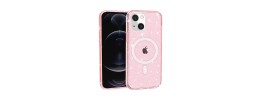 For Apple iPhone 11 (XI6.1) Sparkle Glitter Hybrid Case Cover - Hot Pink
