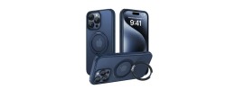 For Apple iPhone 11 (XI6.1) Superior 3in1 Magnetic Ring Stand Case Cover - Blue