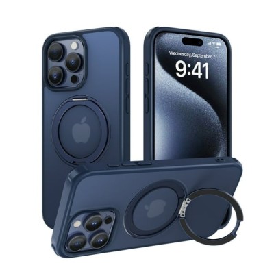 For Apple iPhone 11 (XI6.1) Superior 3in1 Magnetic Ring Stand Case Cover - Blue