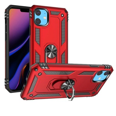 For Apple iPhone 11 (XI6.1) Thunder Kickstand Hybrid Case Cover - Red