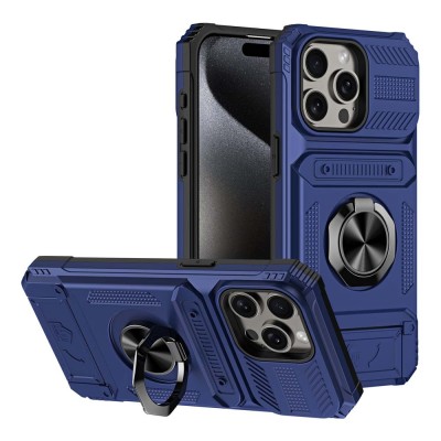 For Apple iPhone 11 (XI6.1) Ultimate CaseX Transparent Hybrid Case with Metal Buttons And Camera Edges - Blue