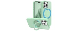 For Apple iPhone 11 (XI6.1) Unique IMD Design Magnetic Ring Stand Cover Case - Universe Marble on Green